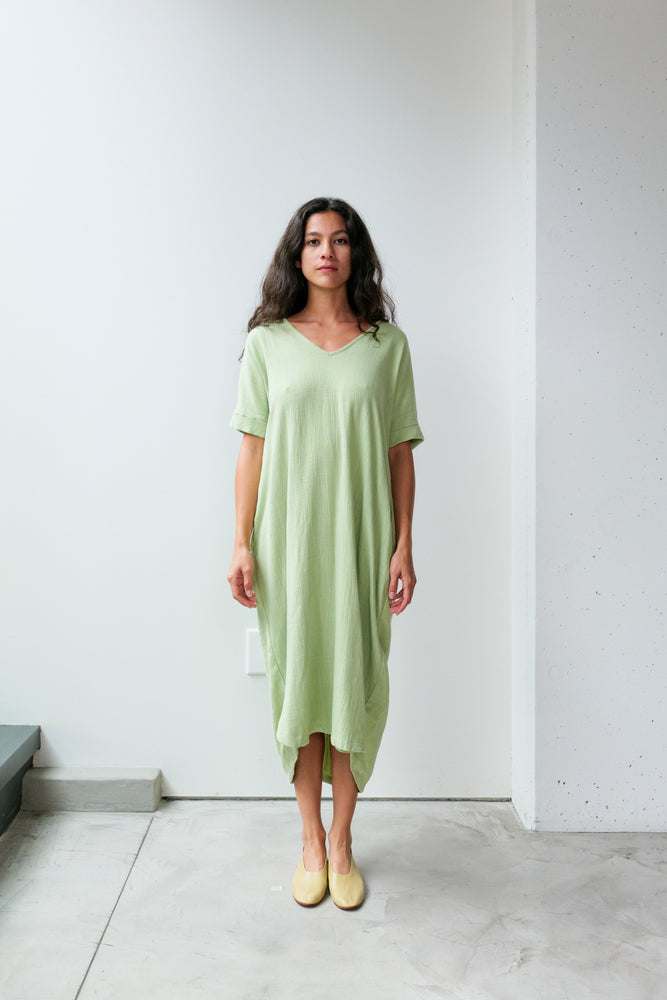 
                  
                    V-neck Relax Long Dress - Cotton
                  
                