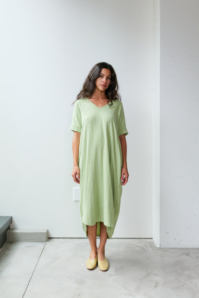 
                  
                    V-neck Relax Long Dress - Cotton
                  
                