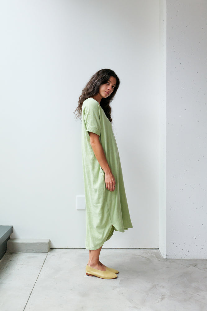 
                  
                    V-neck Relax Long Dress - Cotton
                  
                