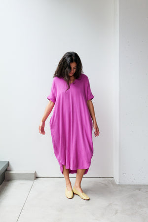 
                  
                    V-neck Relax Long Dress - Cotton
                  
                