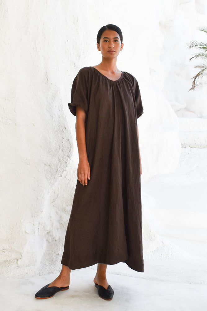 
                  
                    Back Open Puff Long Dress
                  
                