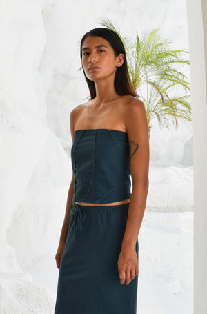 
                  
                    Linen Geometry Bustier
                  
                