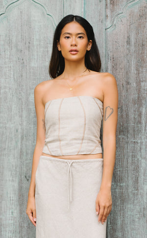 
                  
                    Linen Geometry Bustier
                  
                