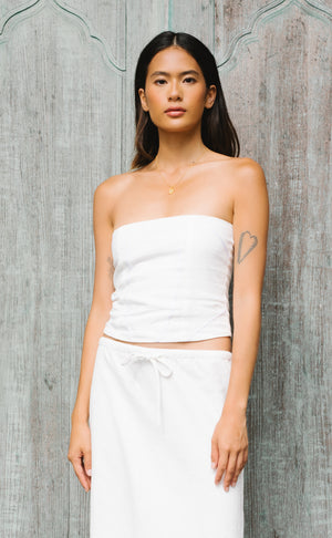 
                  
                    Linen Geometry Bustier
                  
                