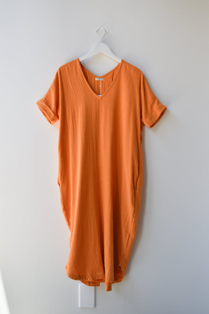 
                  
                    V-neck Relax Long Dress - Cotton
                  
                